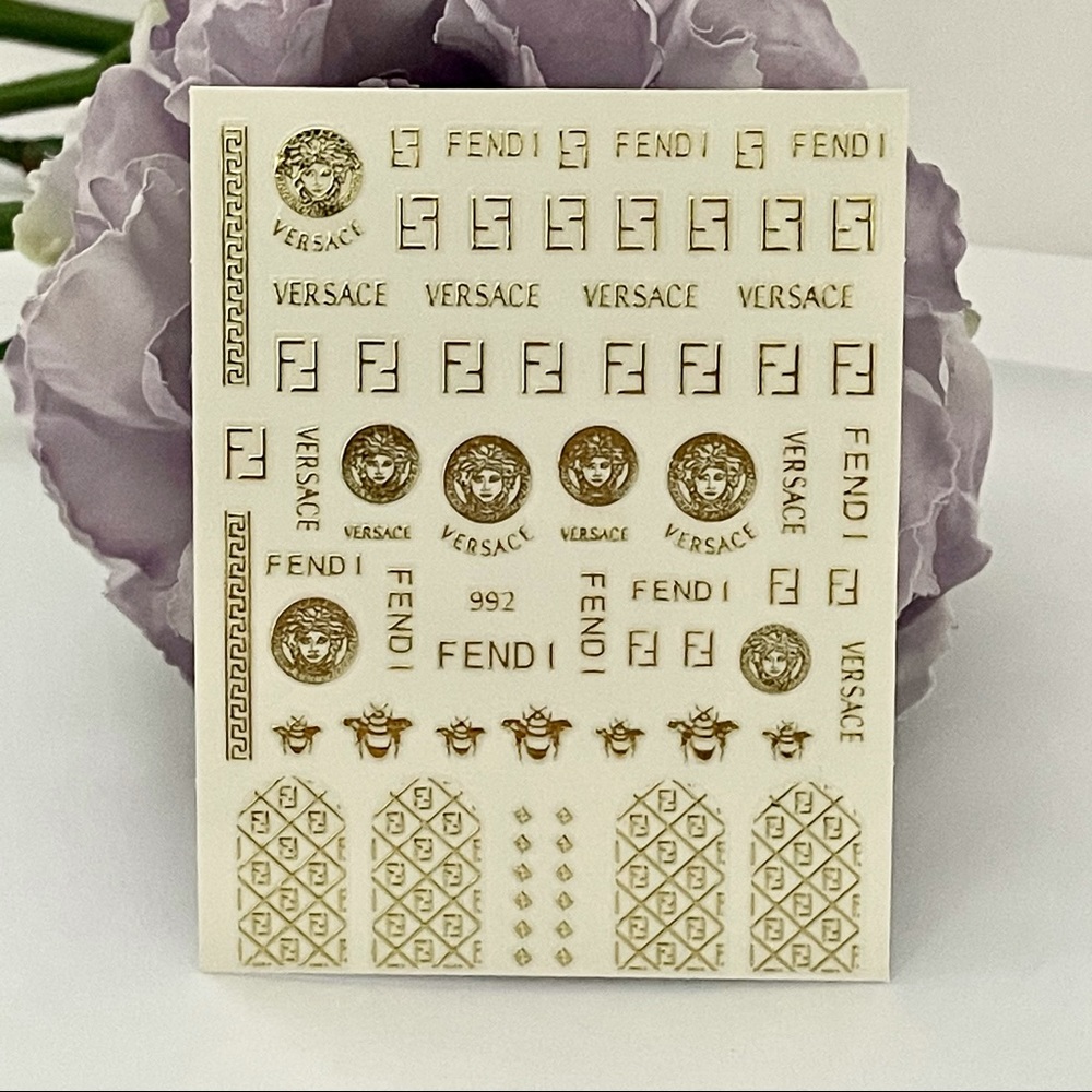 Luxury Designer Logo Fingernail Art Stickers
